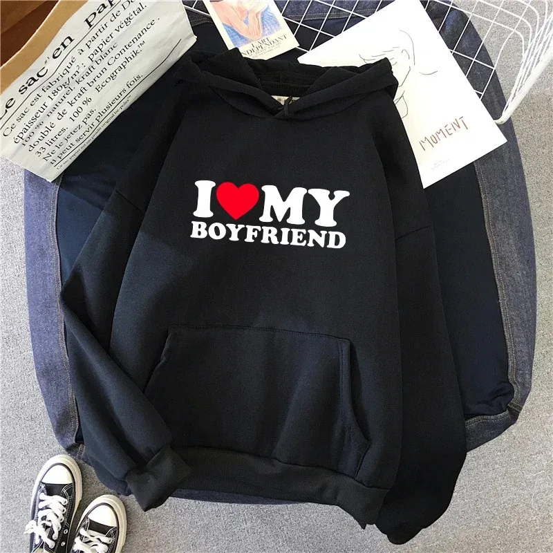 2025 رائجة البيع زوجين هوديي الكلاسيكية الحب BF GF البلوزات الملونة كل موسم رجل امرأة المنزل في الهواء الطلق عادية رياضي فضفاض البلوز