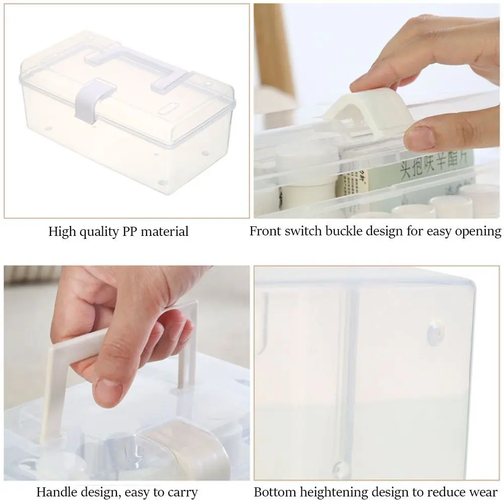 Mask Storage Box With Handle Household Dust-proof Sealed Large-Capacity Box Waterproof Dustproof Sundries Storage Box Holder