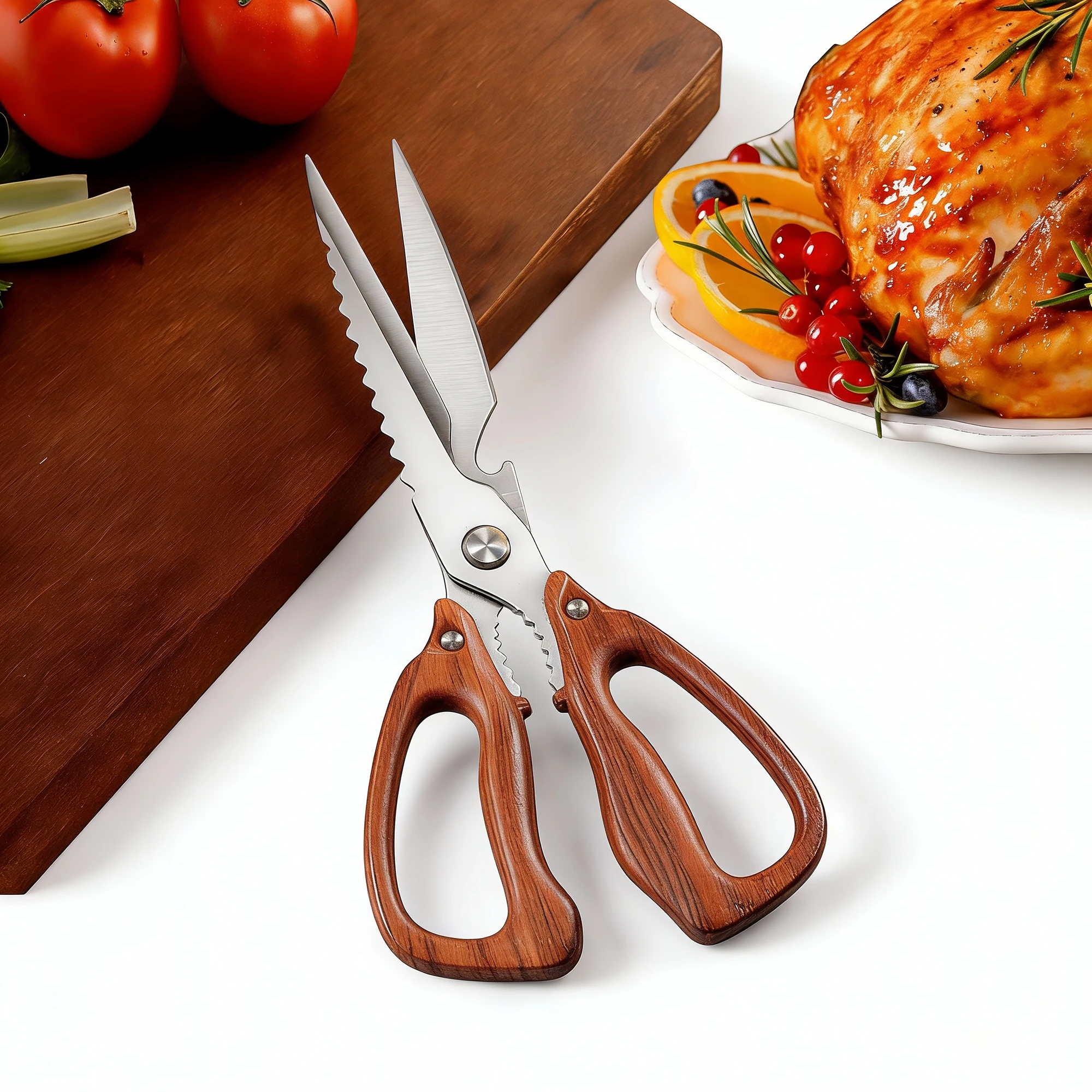 

Newly Heavy-Duty Stainless Steel High-end Multi-Purpose Kitchen Shears for Chicken, Fish, Bottle Opener & Nut Cracker