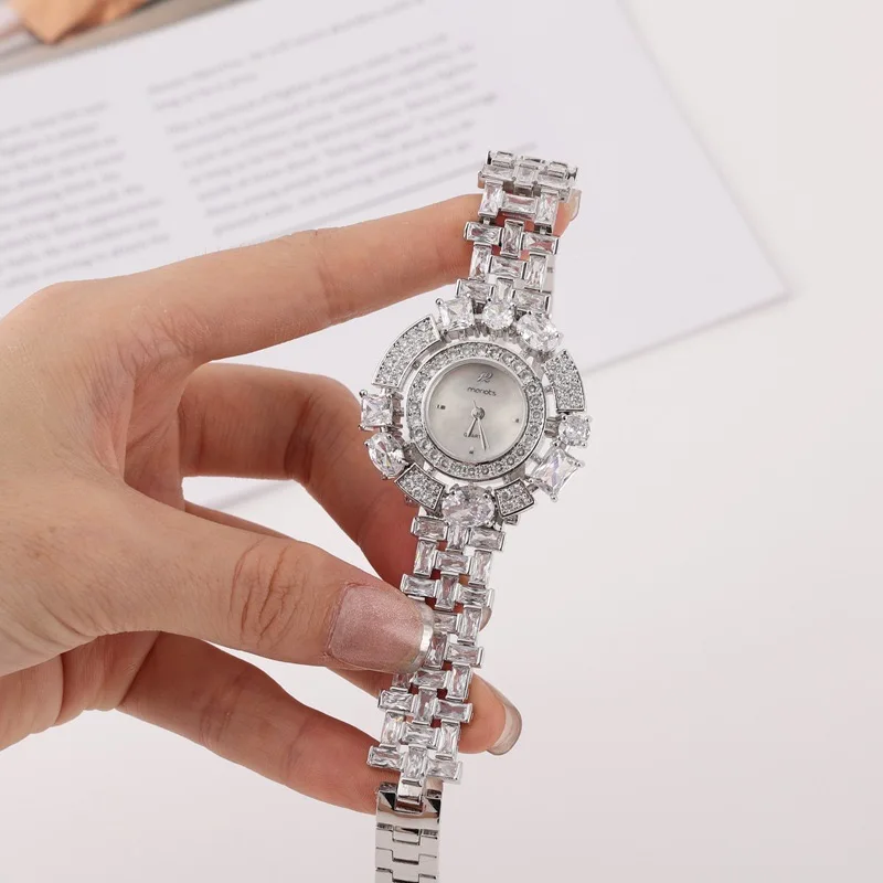 

Luxury Women's Watches CZ Full Zircon Elements Crystal Bracelet Watch for Wedding Party Evening Wear Bride Watches Jewelry Gift