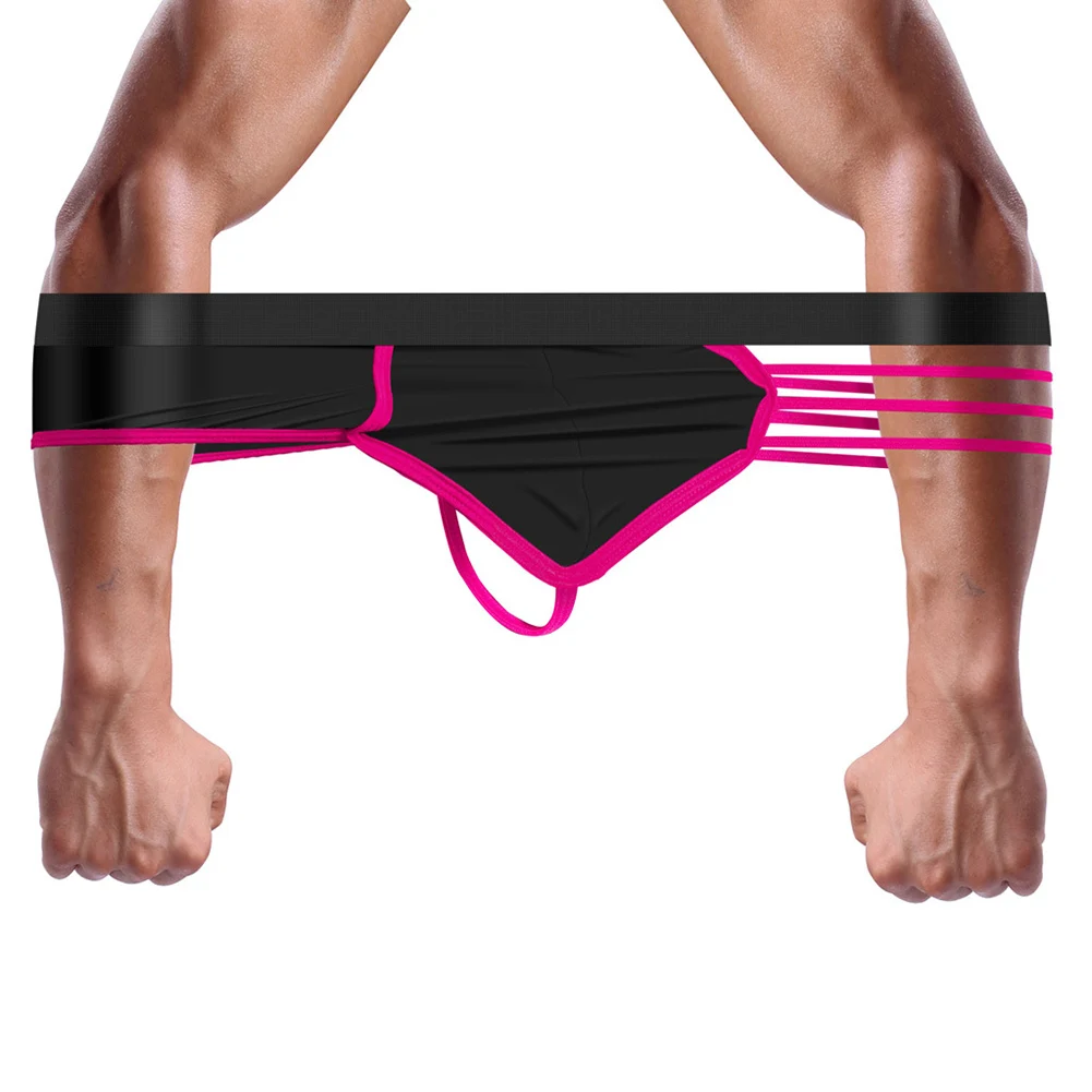 Men Sexy Thongs Underwear Low-rise U Pouch G-string Half Hollow Open Butt Briefs Small Fresh Underwear