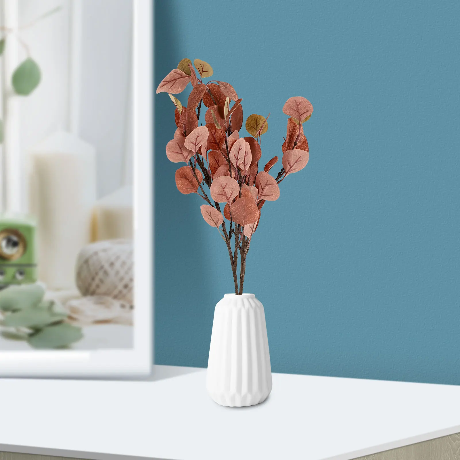 

2PCS Artificial Silk Leaves BouquetFloral Arranging DecorativeHousehold Plants Indoors Easy Care No Branch