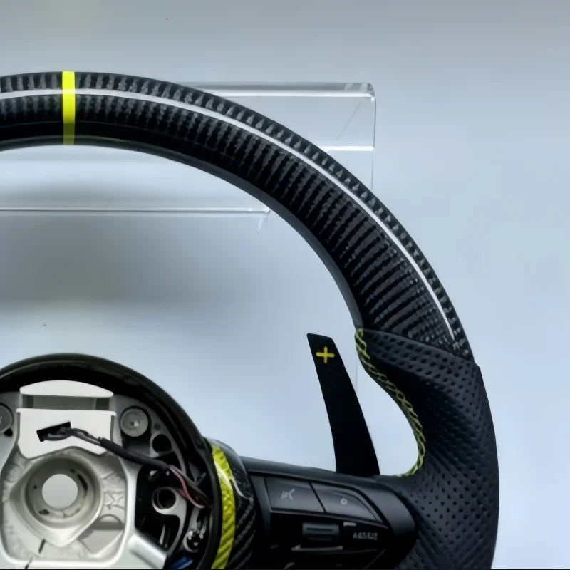 Custom Steering Wheel For BMW F30 F10 F40 F82 F22 F20 3 Series 5 Series F80 M3 F82 M4 M5 E90 E80 Carbon Fiber Bright Yellow - view 6