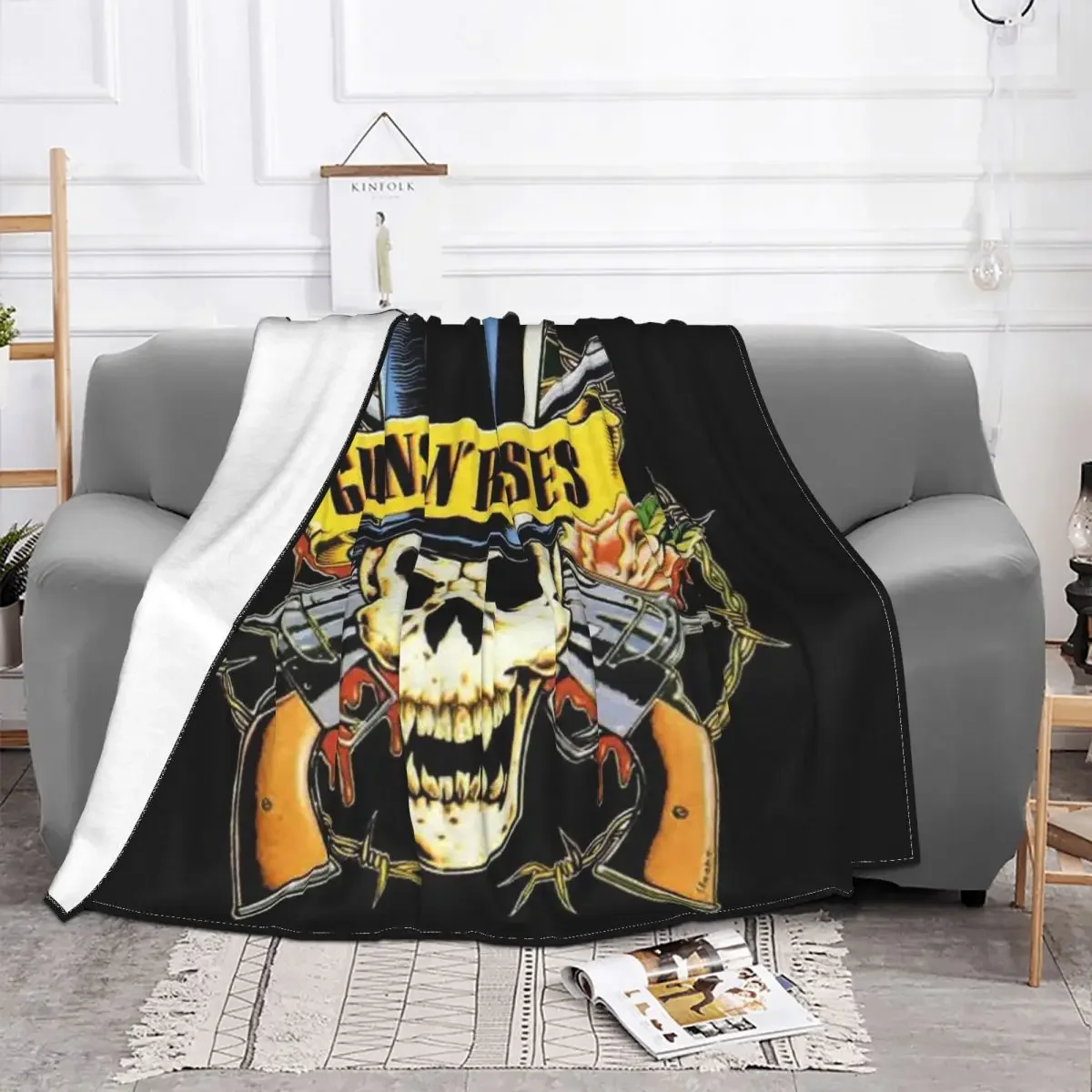 

Guns N Roses Baby Blankets Anime Fleece Decoration Cartoon Breathable Thin Lightweight Throw Blankets for Sofa Couch Bedspreads
