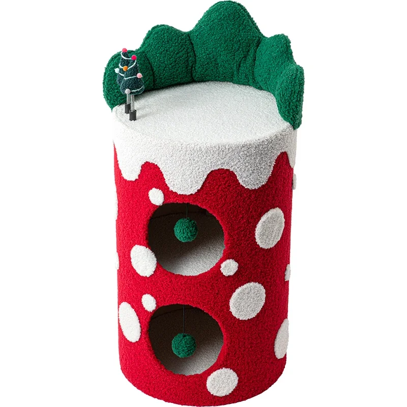 Christmas style pet sisal bucket gift design cat bed entertainment toy