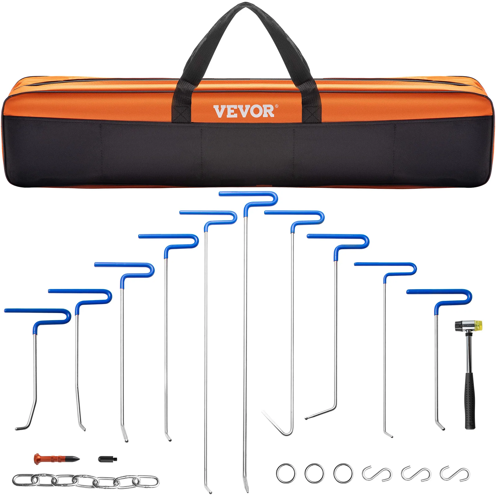 VEVOR 20 Pcs Paintless Dent Repair Rods Professional Hail Dent Removal Tool For Minor Dents Door Dings And Hail Damage