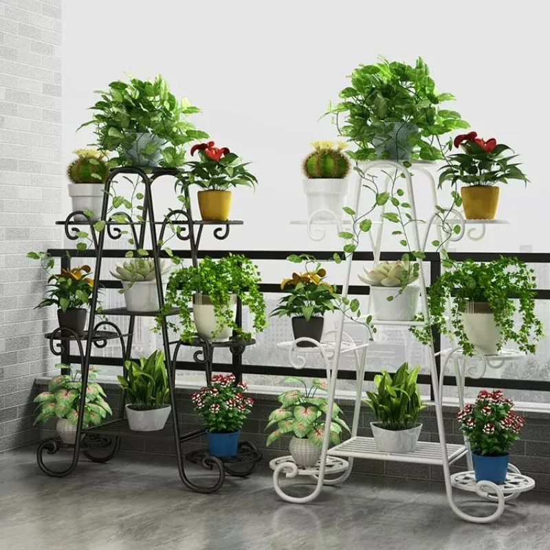 Black Metal Plant Stands Frame Garden Cute Corner Plant Stands Outdoor Storage Giardino Arredamento Esterno Terrace Furniture