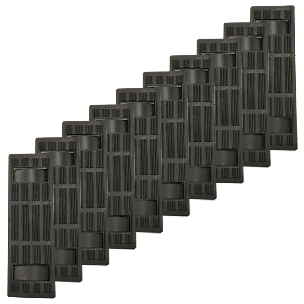 

10pcs Black PVC Rectangle Shoulder Strap Pads for Backpacks Lightweight Durable Bag Accessories Health Care Shoulder Pad