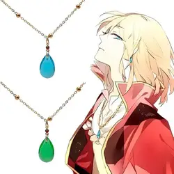 Anime Cosplay Howl s Moving Castle Pendant Necklace Crystal Waterdrop Clavicle Chain Necklace Prop Accessories Fans Gifts