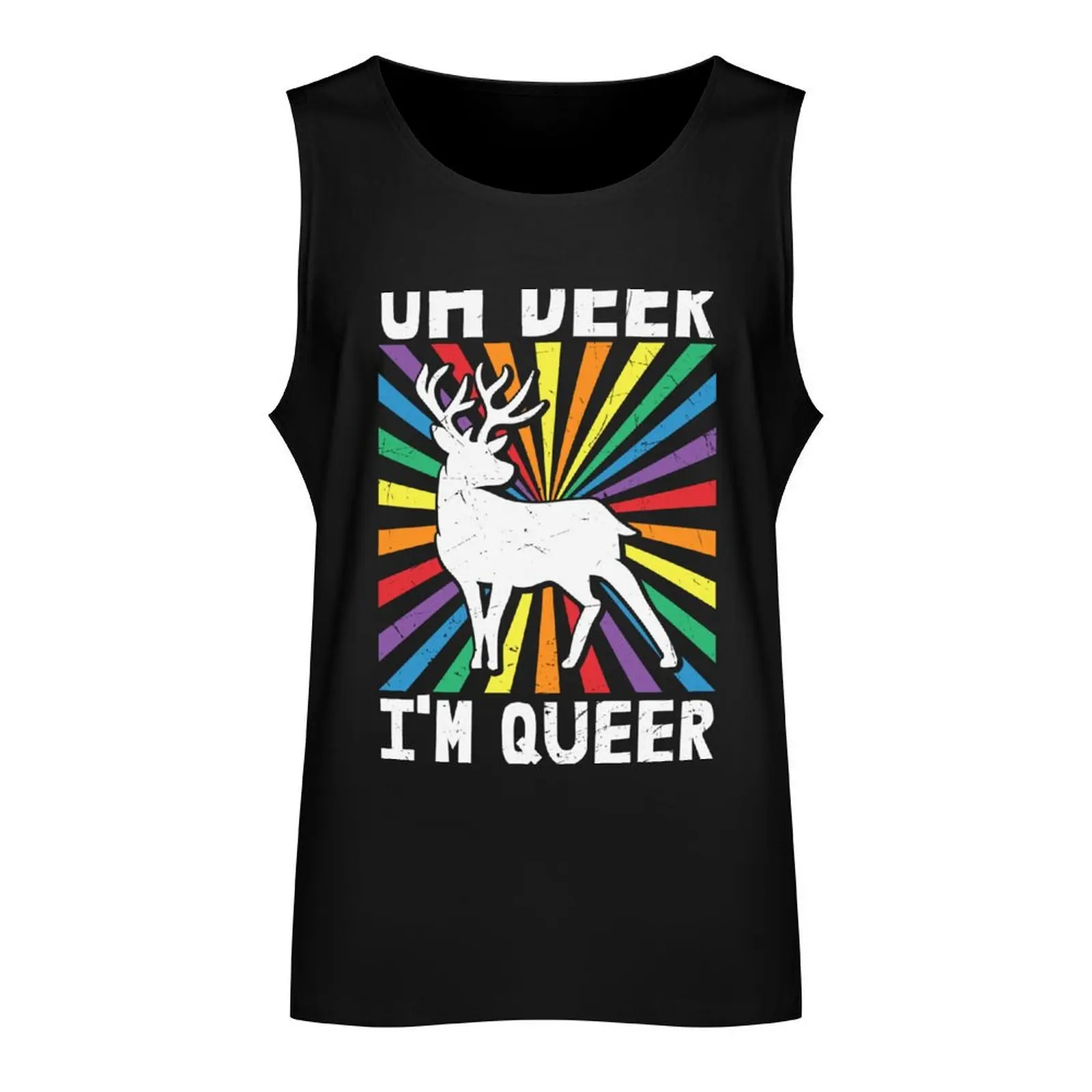 Oh Deer I'm Queer - Funny LGBTQ Tank Top summer Vest for boy bodybuilding men clothes