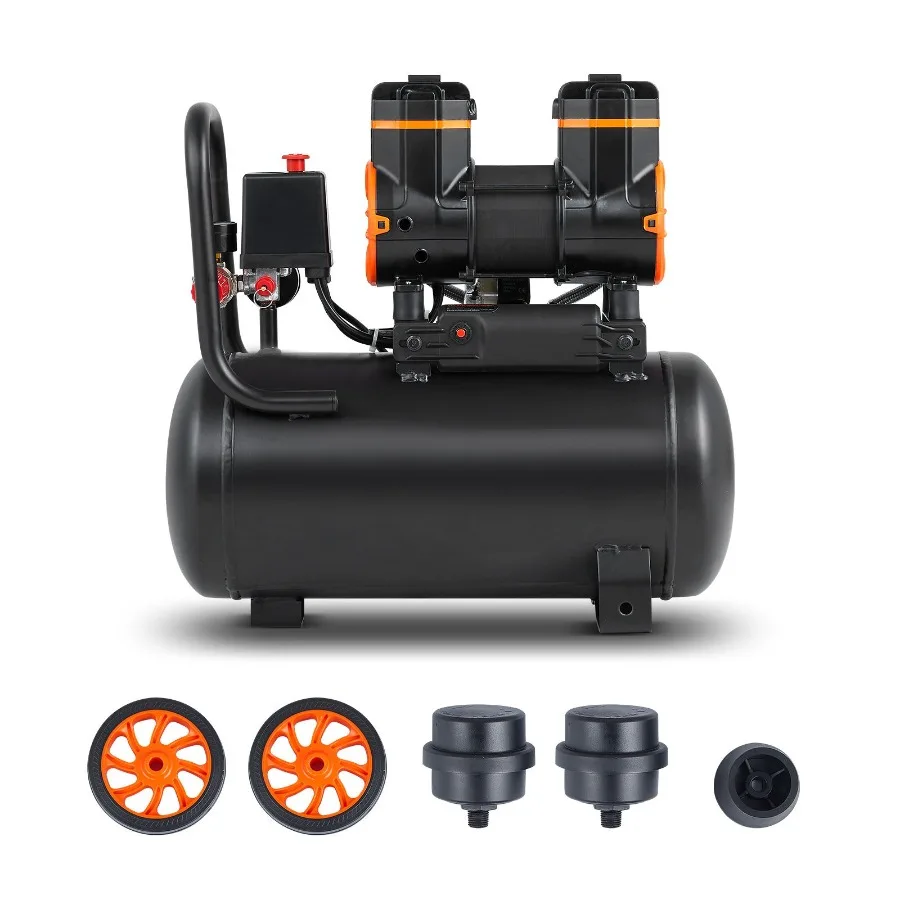 4.8 Gallon Air Compressor 1.2HP 2.2 CFM@90PSI Oil Free with 116PSI Max Pressure 70 dB Ultra Quiet for Auto Repair Tire Inflatio