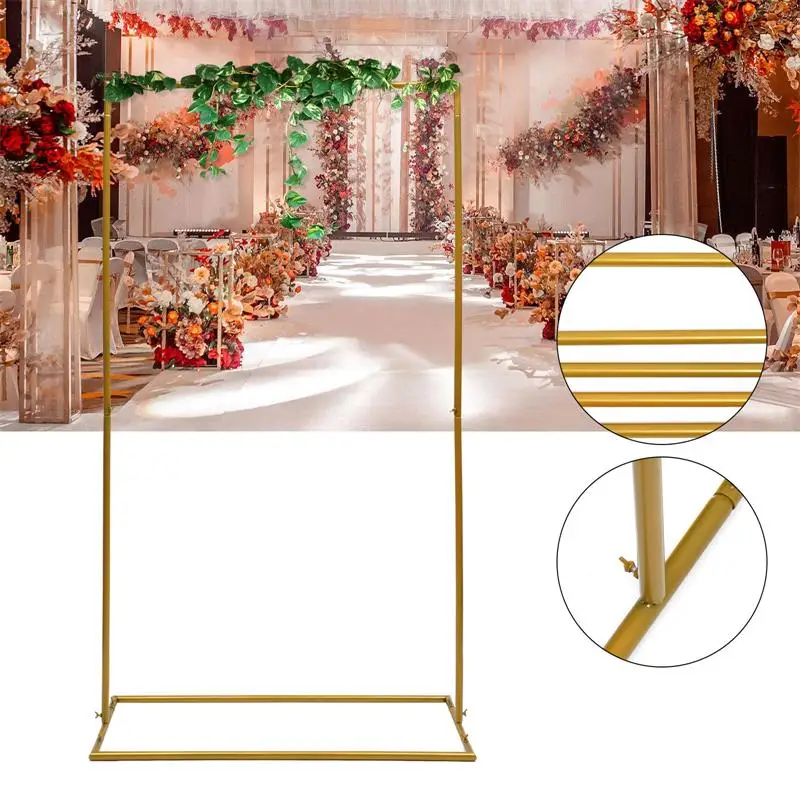 0.5x1m Wedding Arch Square background Stand Gold Flower Rack festa di compleanno Garden Decor Mall Display Frame