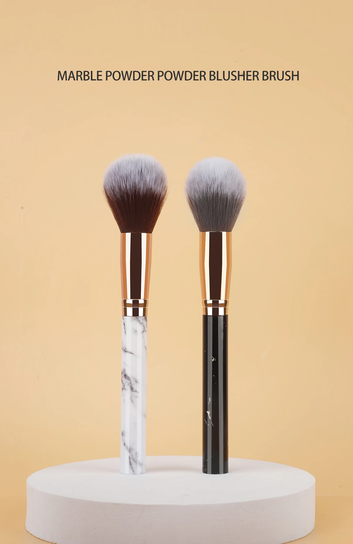 فرشاة مكياج فردية، فرشاة رخامية مضيئة للوجه، فرشاة أحمر الخدود، أداة تجميل #1