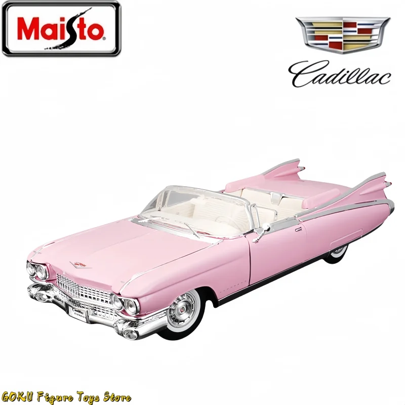 2025 Hot Maisto 1:18 1959 Cadillac Eldorado Biarritz Pink Classic Alloy Retro Luxury Car Model Collector Edition Decoration Toys