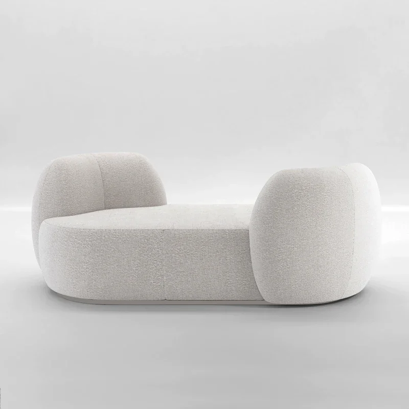 modern design contemporary Nordic luxury sofa \white teddy curved sofa sherpa shearling lounge lamb fabric sofa