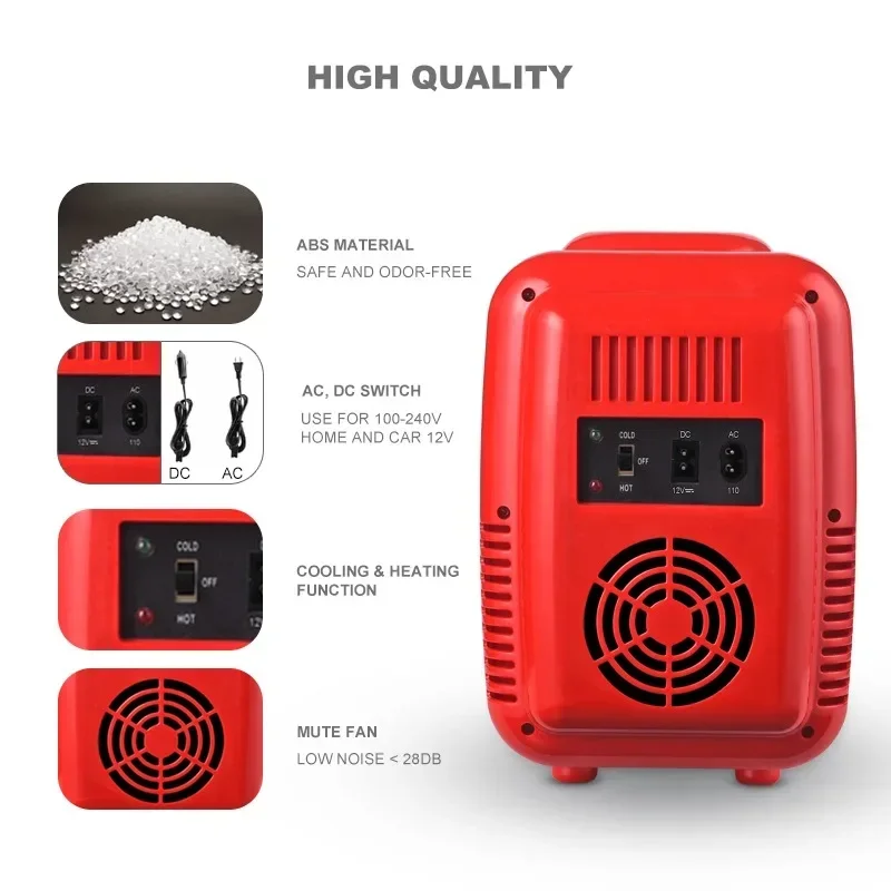 حار Sales4l المحمولة رائجة البيع الوردي لطيف 12 فولت 100 فولت 240 فولت سيارة والمنزل استخدام علب الثلاجة الصغيرة مستحضرات التجميل ثلاجة صغيرة