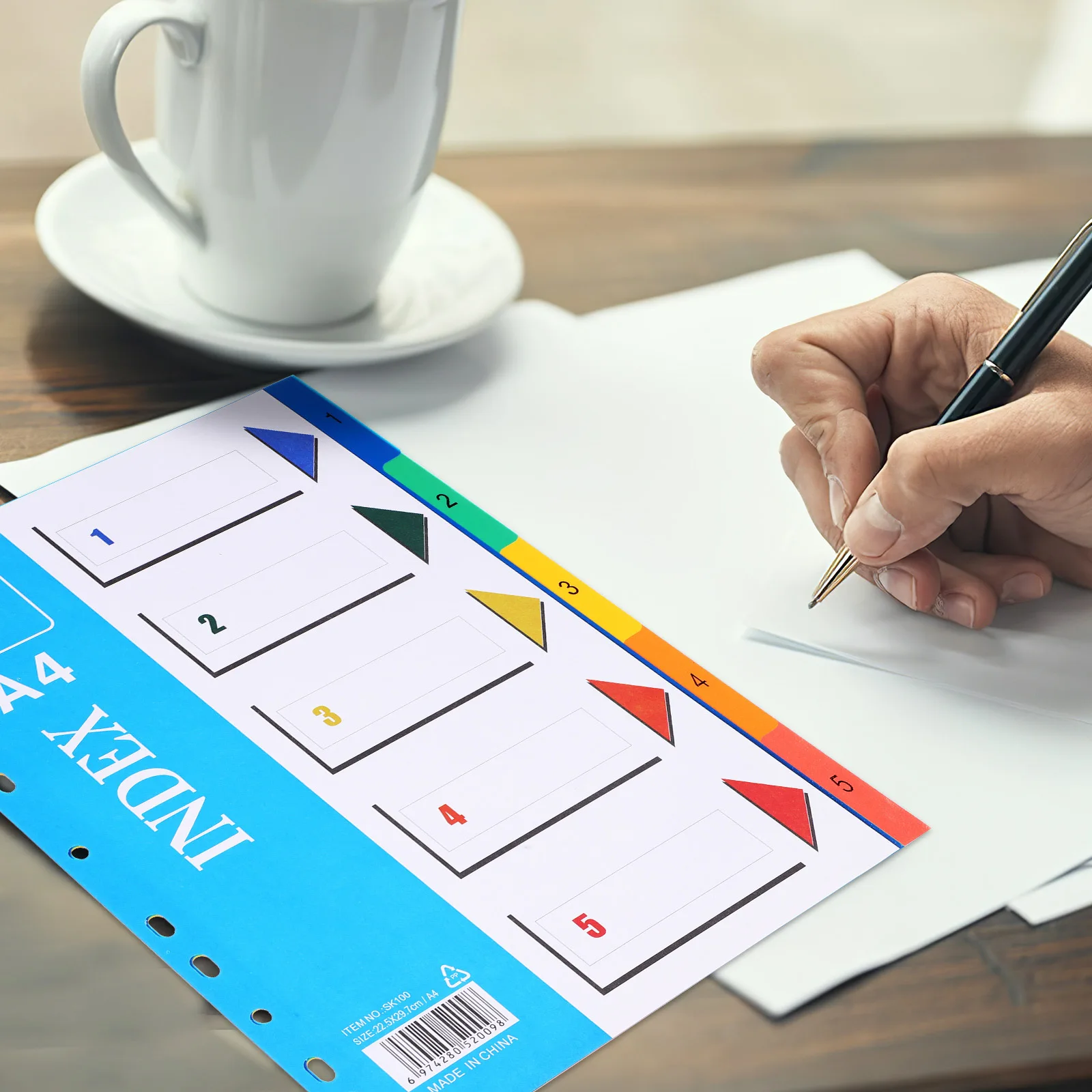 2 قطعة فواصل المجلدات A4 فواصل مؤشر دفتر لعلامات تبويب تصنيف موضوع الموثق المنظمون علامات صفحة المكتب البلاستيك