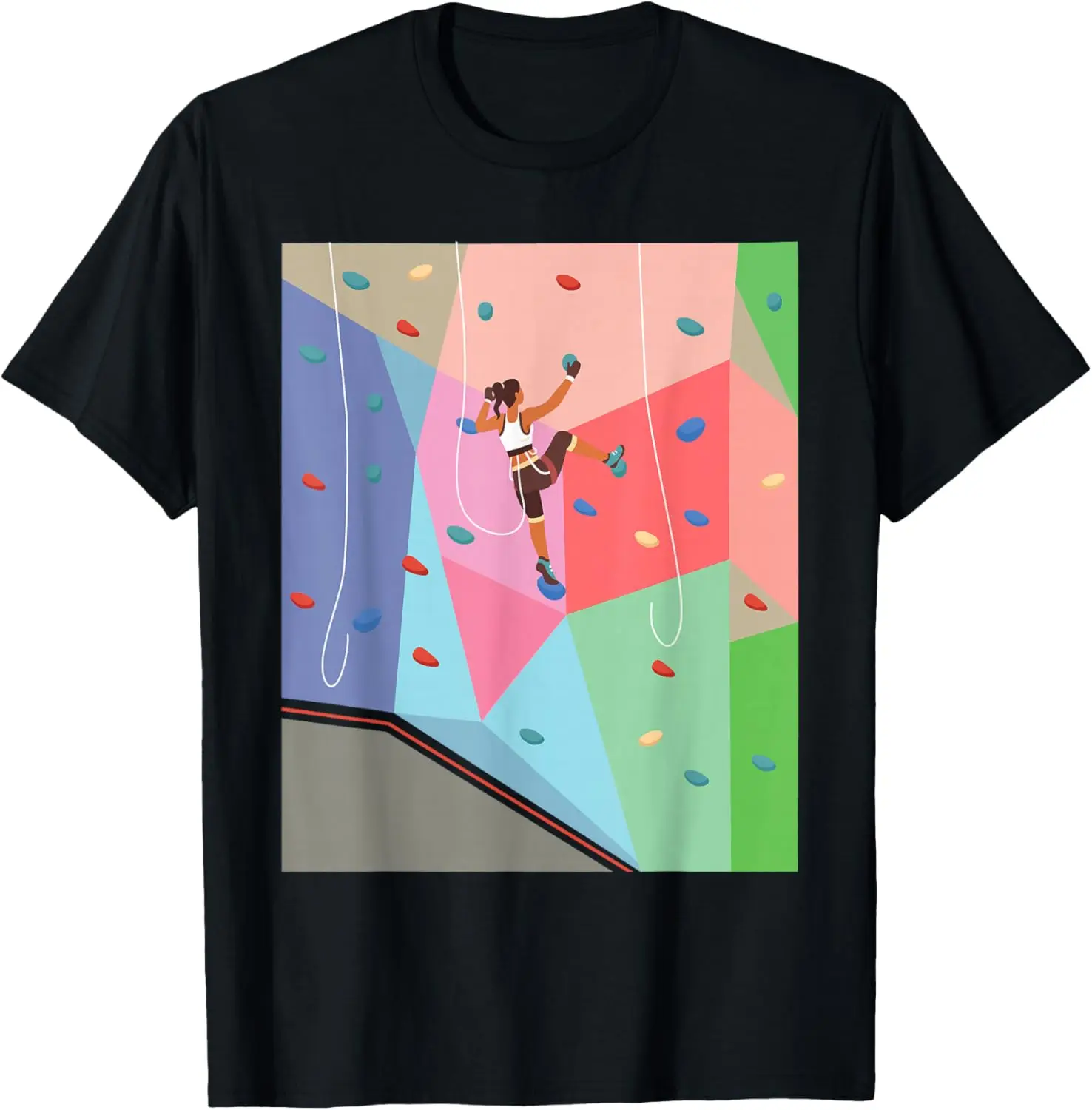 

Rock Climbing Girl Indoor Sport Adventure Graphic T-Shirt Breathable Cotton Tee for Men