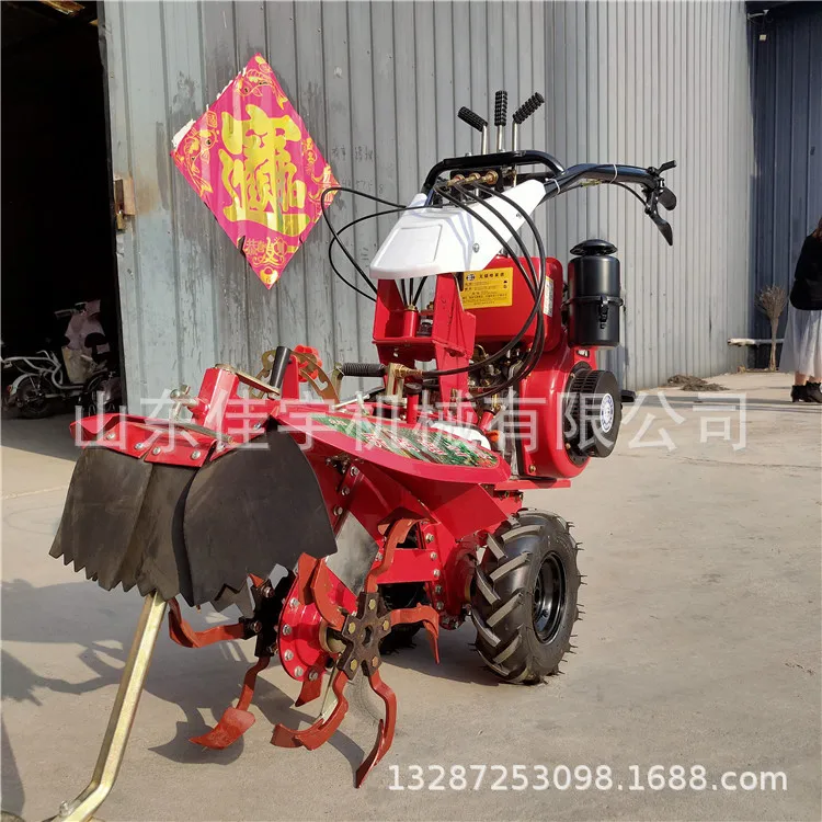 Tuber potato trenching and planting machine, micro handheld soil plow, uniform soil application, ginger ridging machine