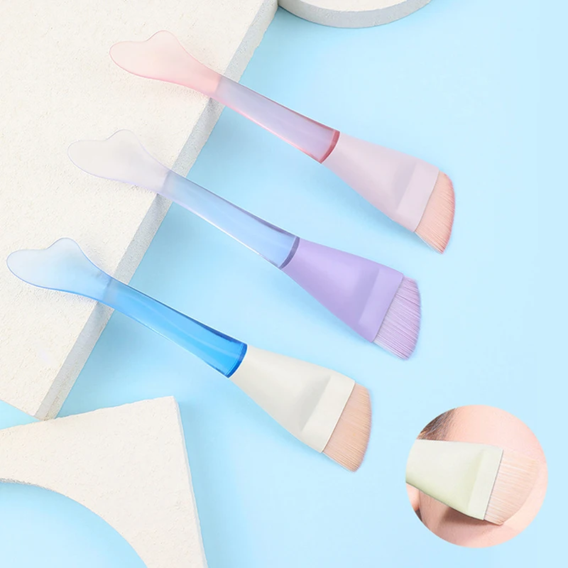 Brocha para base plana de doble cabeza, brocha para máscara sin rastro, brochas de maquillaje en crema para base mixta, herramienta de belleza para todo tipo de piel