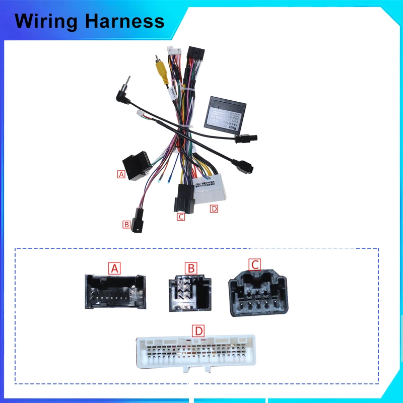 Bahnvox 16 pin Car Wiring Harness Adapter Canbus Box For Citroen C3 C4 Peugeot 208 2022 2024 Radio Power Cable