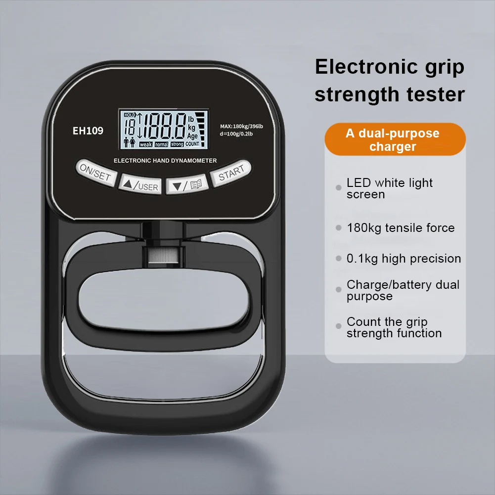 Digital Hand Dynamometer Hand Grip Strength Tester LCD Display Hand Exerciser Meter Hand Grip Training Gauge for Home School Use