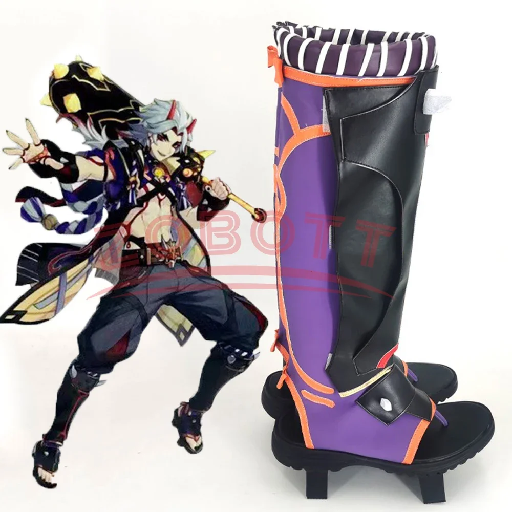 

Game Genshin Impact Arataki Itto Cosplay Shoes High Boots Halloween Carnival Fancy Party Cosplay Props Birthday Gifts