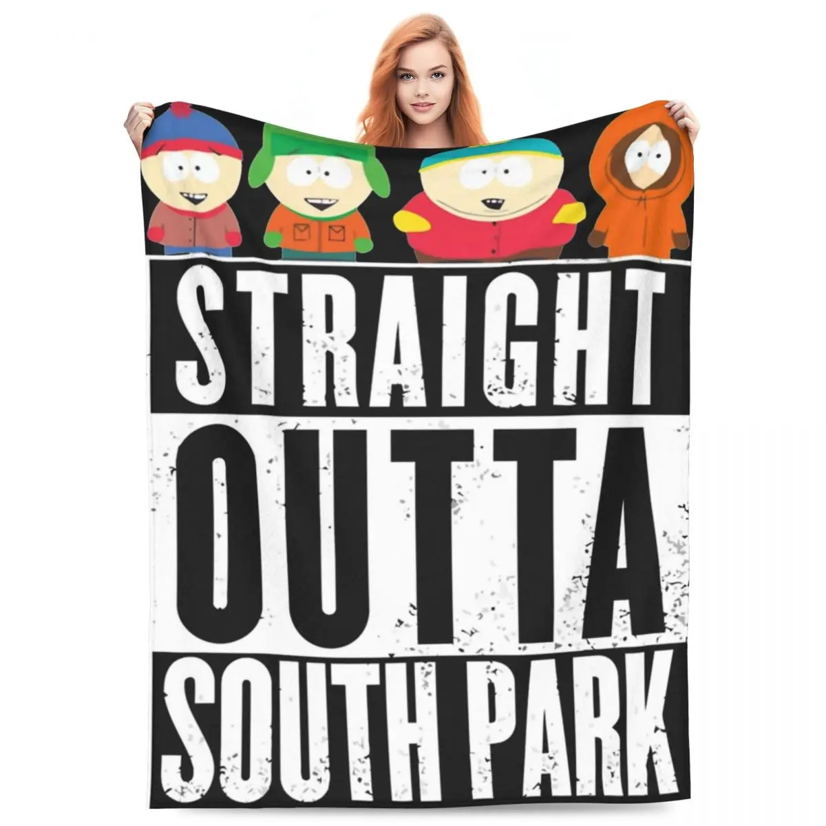 Straight Outta Southparks Blankets Soft Flannel Relax Gift Throw Blankets Plush Thin Quilt