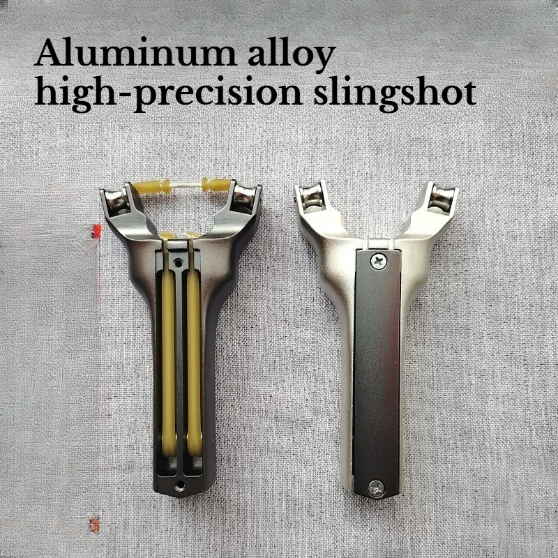 High Strength 7075 Aluminum Alloy Towing Wrist Pulley Slingshot Outdoor Portable High-power Hunting Tool
