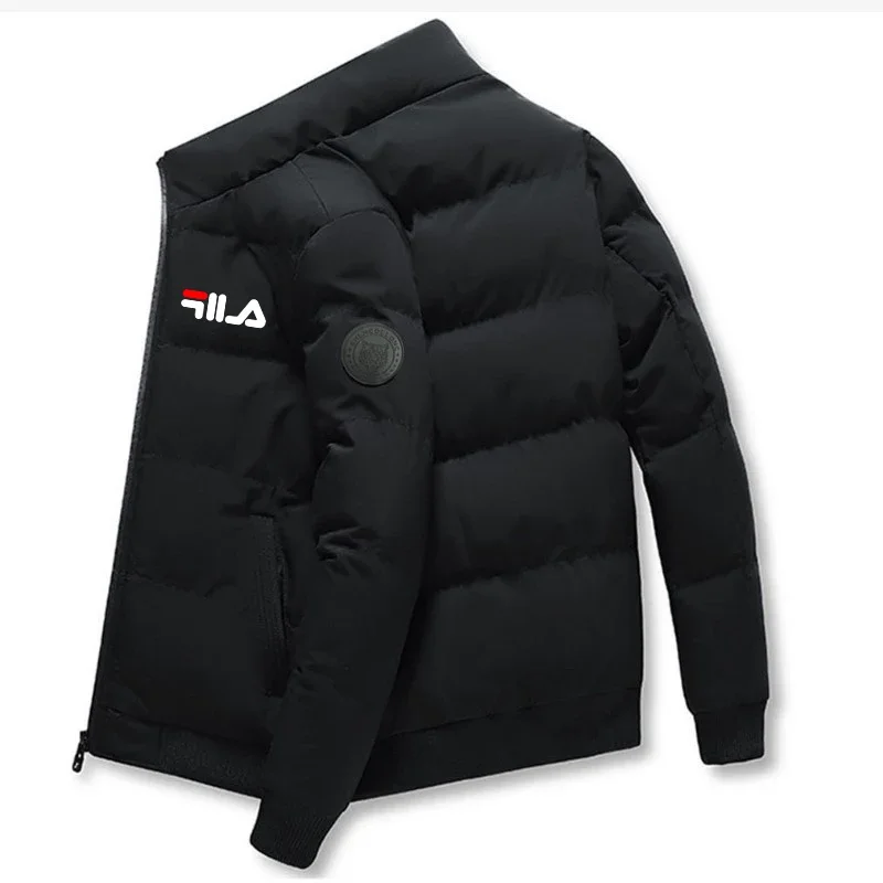 Nueva Chaqueta corta de Otoño/Invierno 2025 para hombre, chaqueta acolchada de algodón para hombre con cremallera y cuello levantado informal a la moda para exteriores