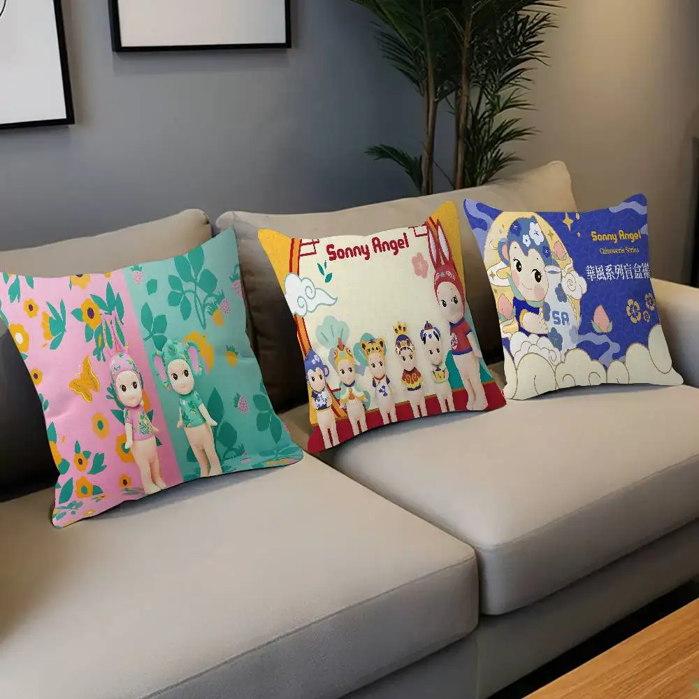 S-sonny Angel Cute Cartoon Pillow Cover Sofa Cushion Cover Home Room Decoration Children Gift