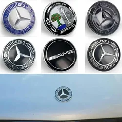 Logotipo de capó plano de estrella de 57mm para Mercedes Benz W204, W124, W201, W202, W212, W220, W205, emblema, insignia, pegatinas, accesorios para automóviles