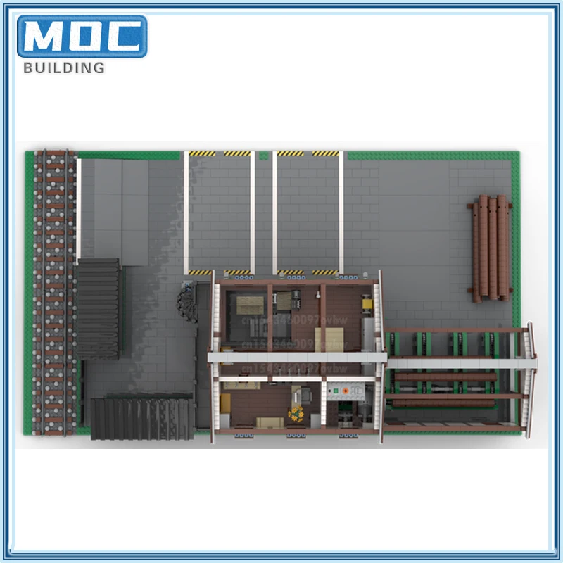 MOC-décennie s de construction de ferme de ville, modèle de moulin à bois, architecture, technologie d'assemblage de bricolage, briques de collection, jouets cadeaux créatifs