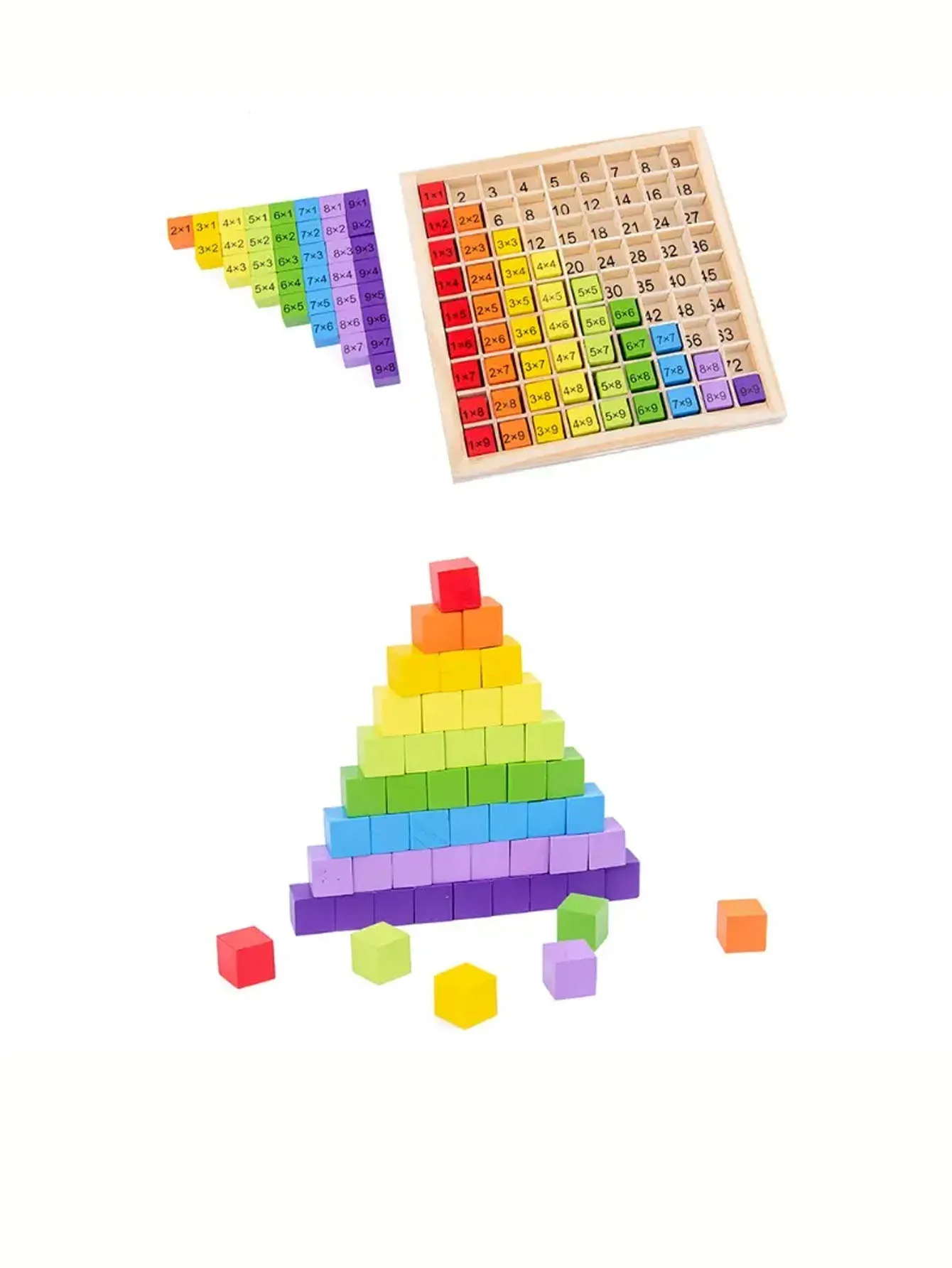 어린이 아기용 몬테소리 교육 나무 수학 장난감, 99 곱하기 테이블 수학 산수 교육 보조, 크리스마스