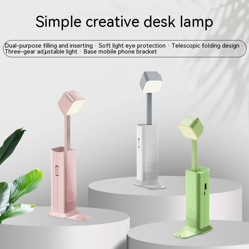 

LED Desk Lamps Portable Telescopic Reading Book Lights Eye Protection Mini Retractable Adjustable Power Bank Reading Table Lamp