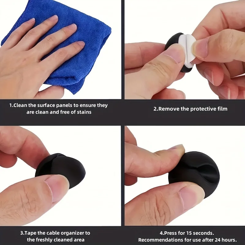 [Easy Install]7pcs Fashion Style Plastic Cable Clips | Easy Install | Space-Saving | Home, Office & Car | Fashion Style