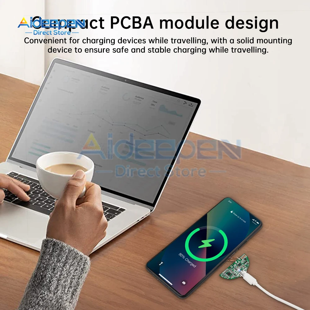 Universal Portable 5/10/15W Fast Charging Wireless Charger PCBA DIY Standard Accessories Transmitter Module Coil Circuit Board