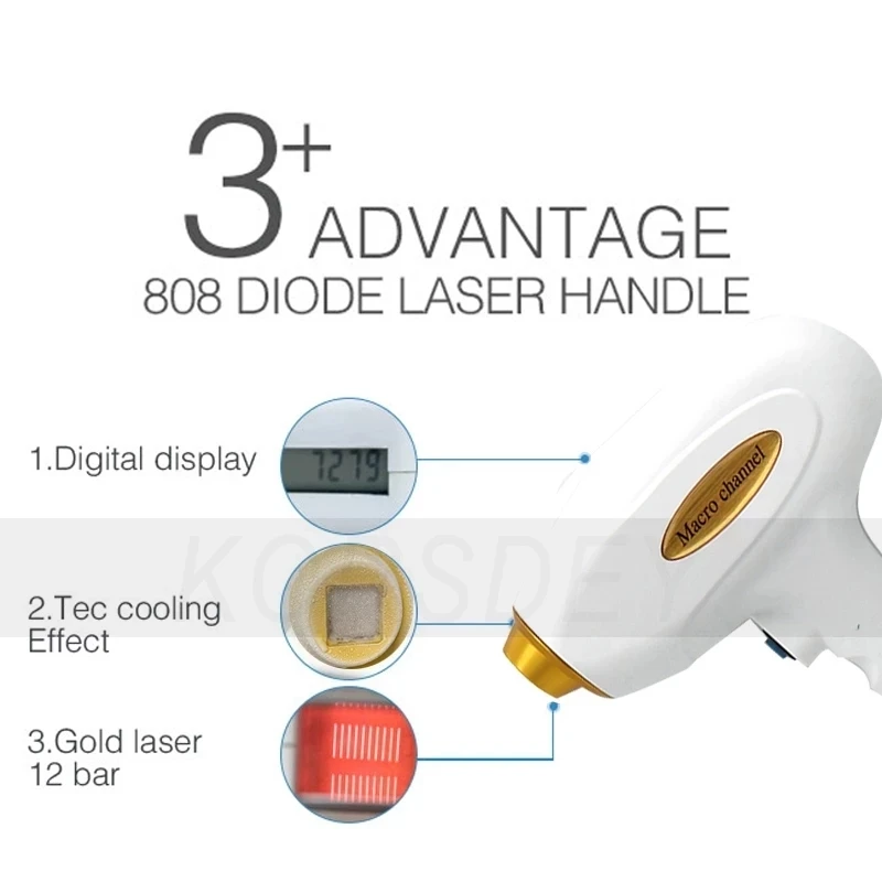 Beauty Laser Hair Removal Equipment Accessory Handle 3 Wavelength Diode Laser Hair Removal Handle