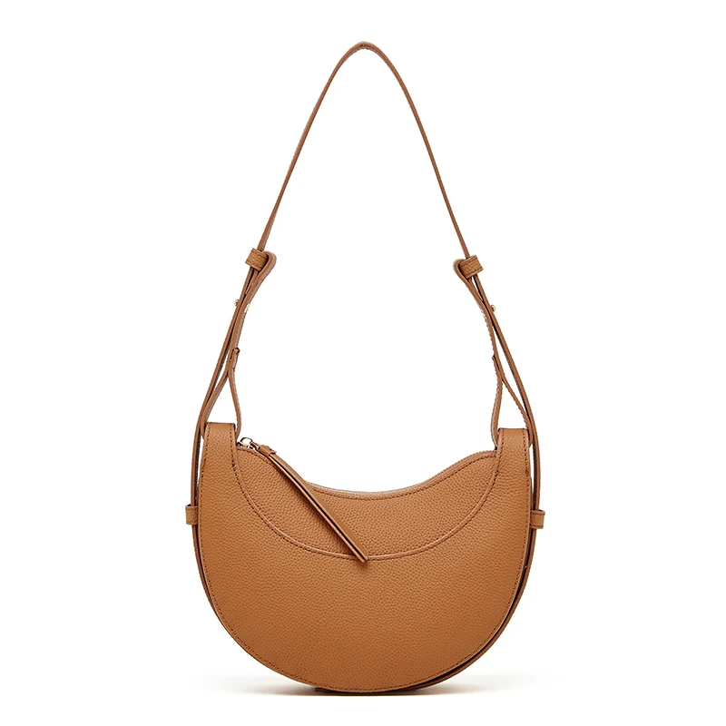 

Genuine Leather Women's Bag Luxury Designer Half Moon Women Shoulder Bags High Quality Cowhide Fashion Female Crossbody Bag
