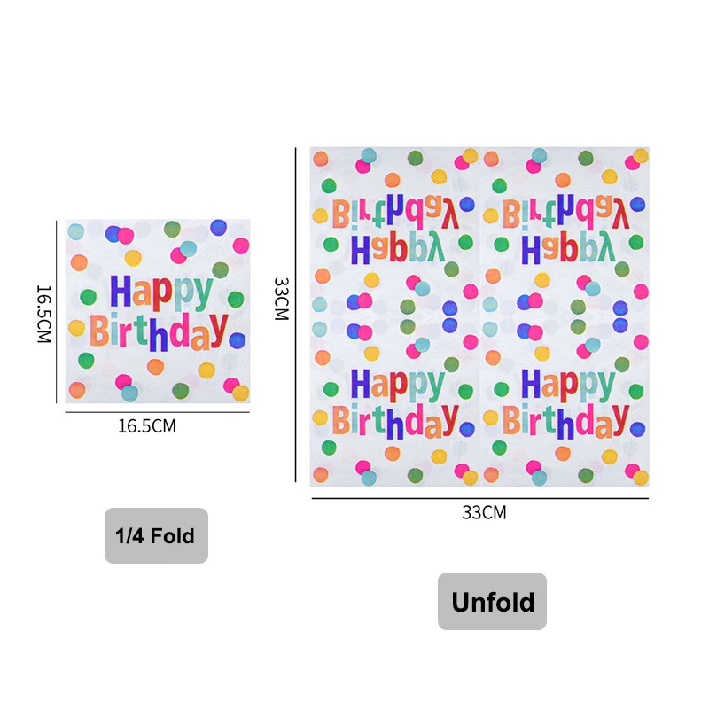 20Pcs Colorful Dot Printed Paper Napkins, Disposable Napkins for Baby Shower Birthday Party, Table Decor Tissue Supplies