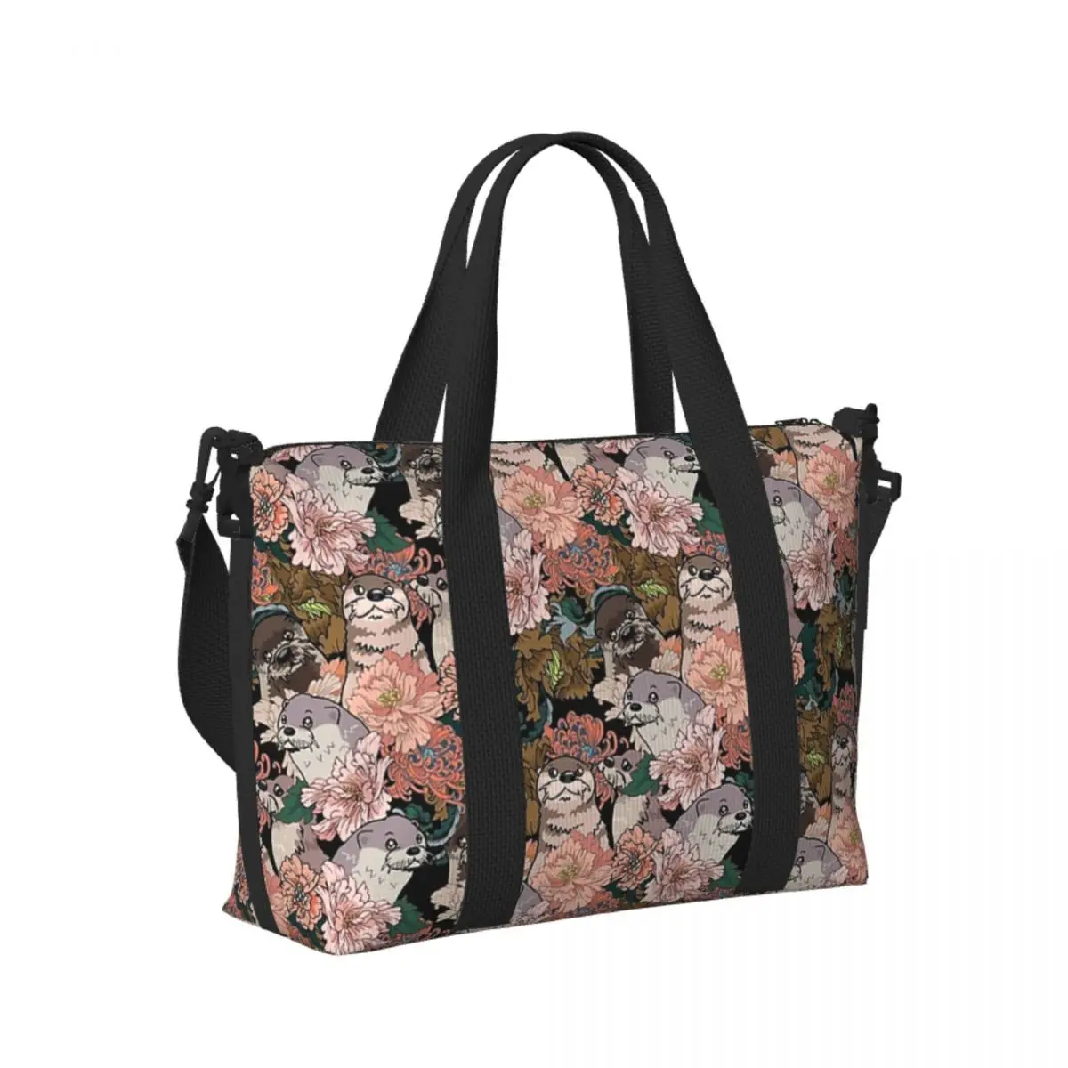 

Custom Because Otter 1 Beach Travel Bag Large Capacity Tote Bags for Gym Yoga Women Shopping Duffle Shoulder Bag