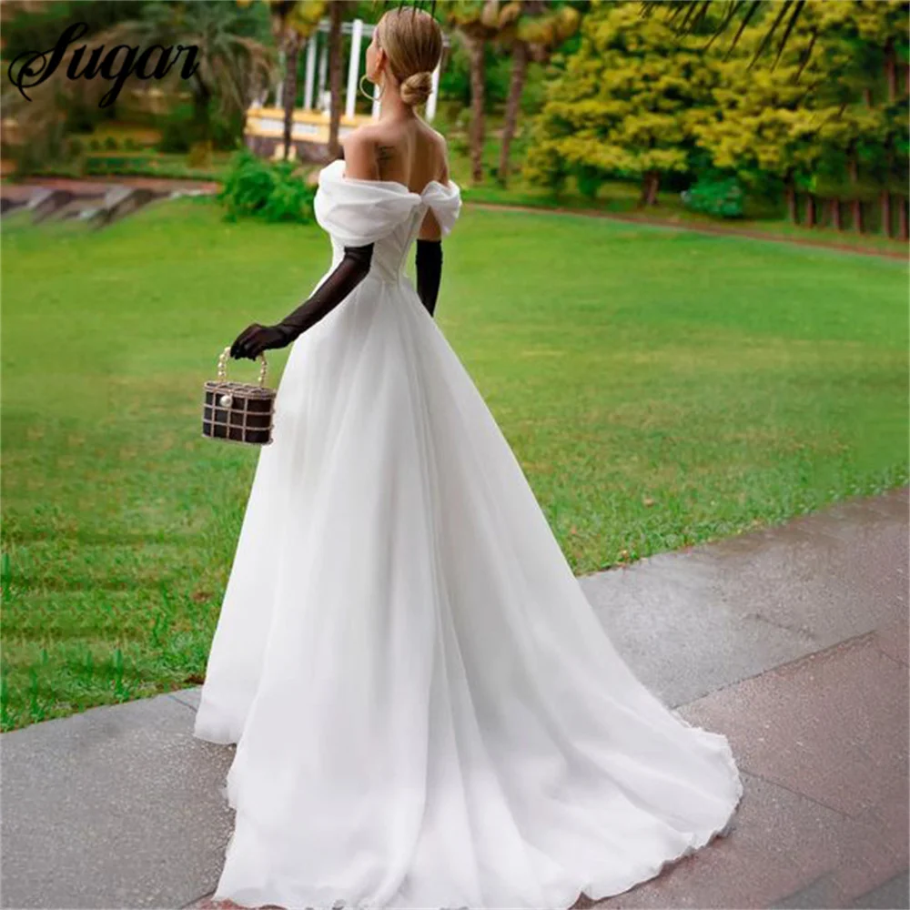 White Charming Wedding Dress Off The Shoulder Elegant Wedding Gown Ivory Bridal Dress Sexy Bridal Gown Custom vestido novia