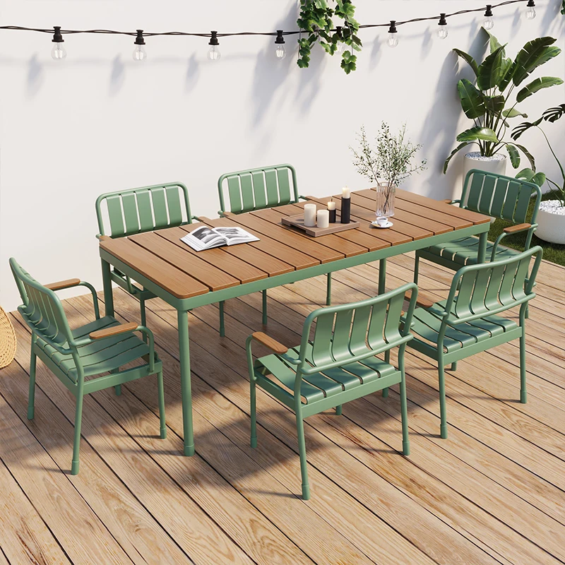 LMM outdoor courtyard garden outside pendulum waterproof cafe barbecue shop table and chair combination