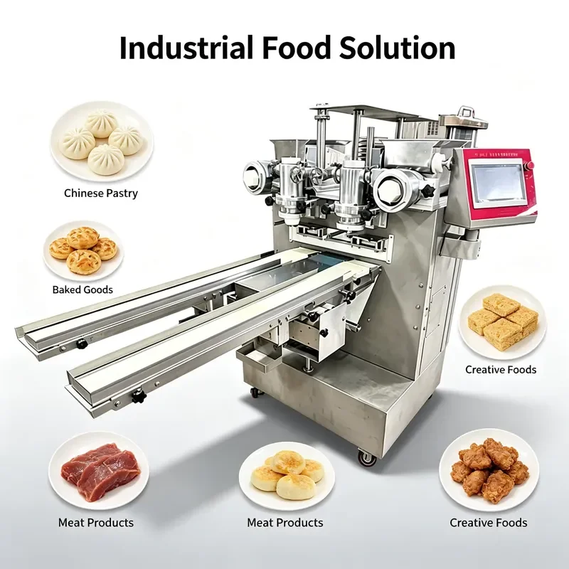 Multifunctional Automatic Stuffing Machine for Making Mamore Moon Cakes Kibe Cakes Kuba Cakes Sandwich Biscuits
