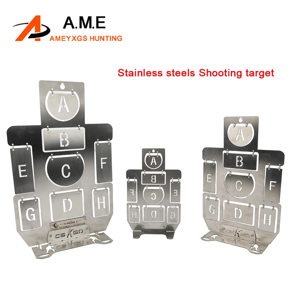 Shooting Target Stainless Steel S/M/L for Slingshot Steel Ball Target Gun Aim Archery Training Practice Objective Target Stand