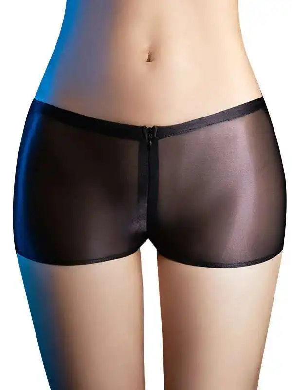 أزياء الصيف الغريبة الملابس النسائية بسيطة بلون منظور سستة الديكور مثير ضيق زاوية مسطحة الملابس الداخلية CFDH