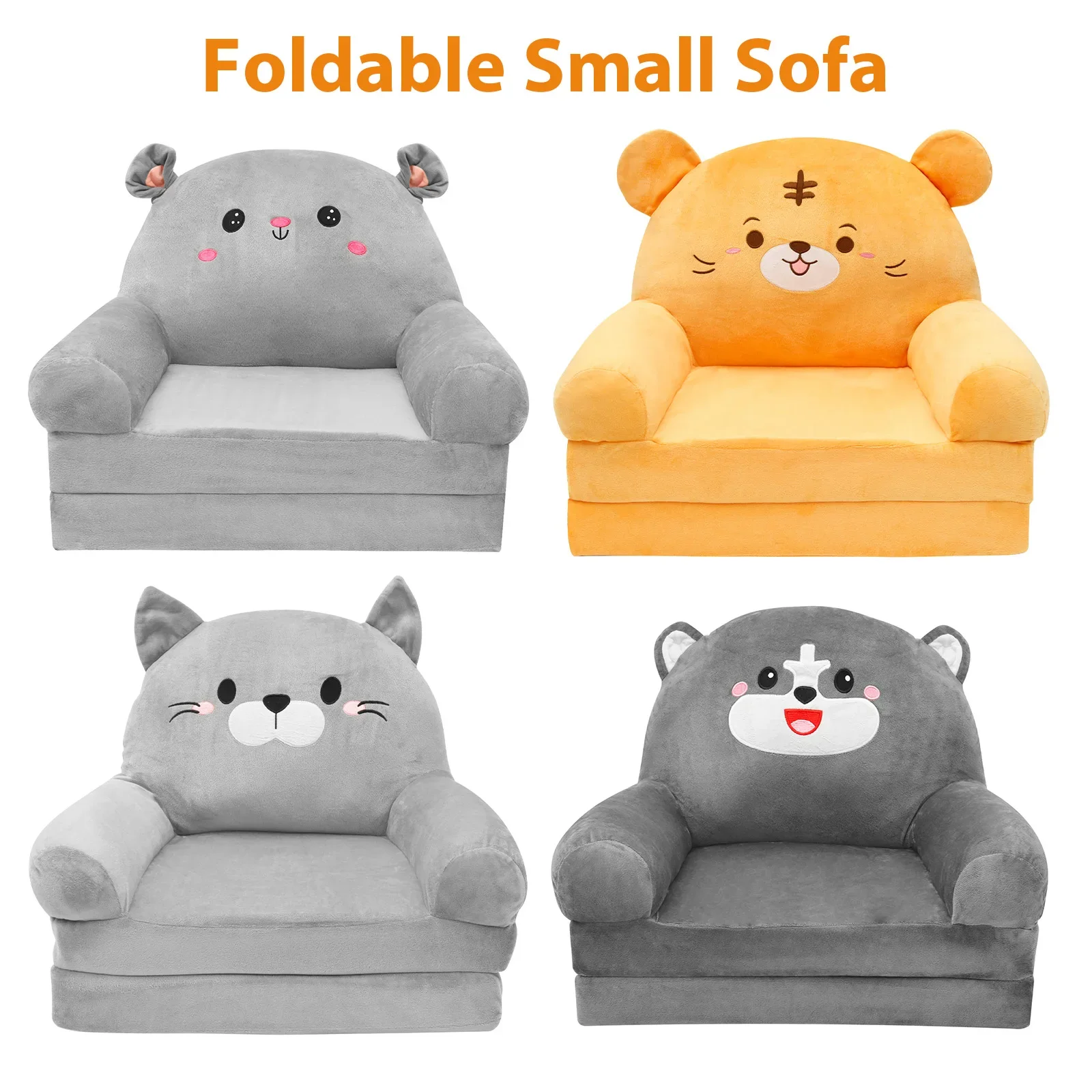 Foldable Kids Sofa Baby Seat Chair Foam Filled Toddler Sleeping Couch Reading Armchair for Reading Relaxing Nursery Bedroom