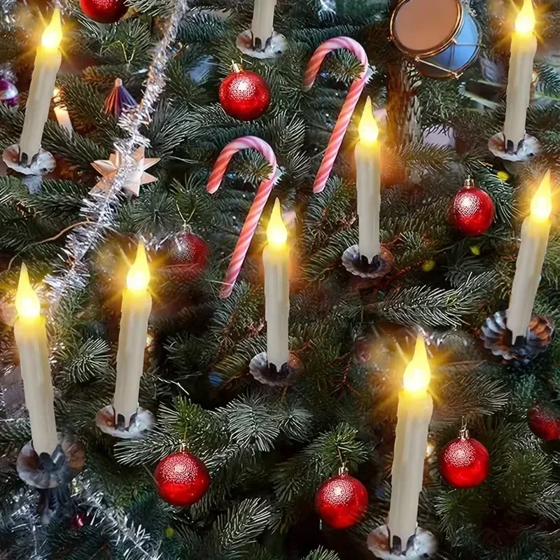 Floating LED Candle with Magic Wand Remote Control for Indoor HomeHalloween Christmas Party Decoration Holiday Atmosphere Maker