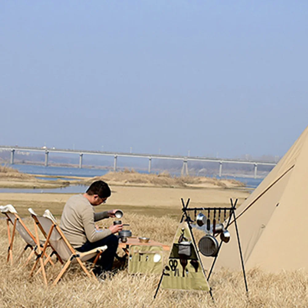 

Outdoor Camping Tableware Bag Portable Hanging Organizer for Picnic Bbq Hiking Lightweight Cutlery Storage Tableware Bag