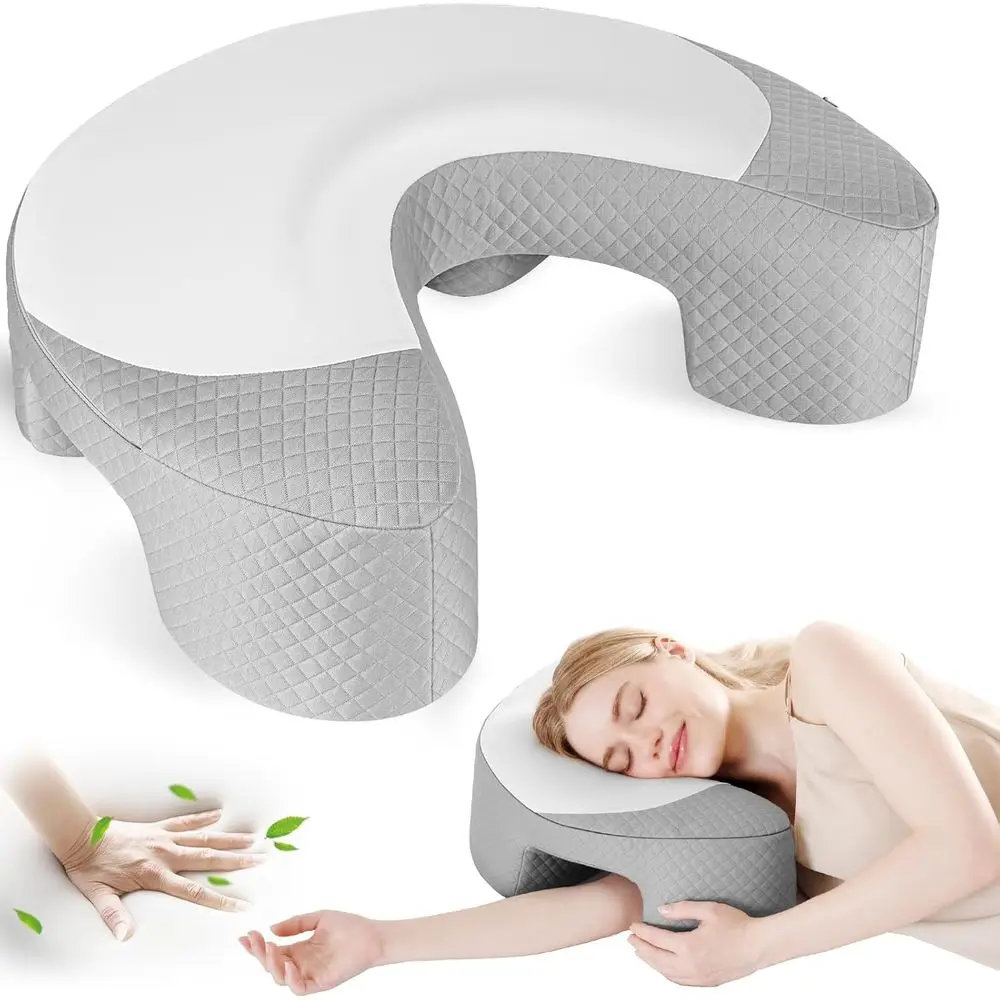 

Ergonomic Memory Foam Side Sleeper Pillow with Arm Holes for Shoulder and Rotator Cuff Pain Relief, Suitable for Left and Right